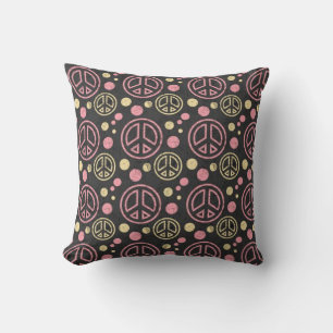 Friedenszeichen mit Polka Dots Pillow Kissen
