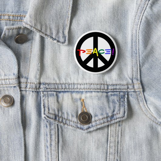 Friedenszeichen mit Regenbogen Button (Beispiel)