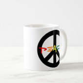 Friedenszeichen mit Regenbogen Kaffeetasse (VorderseiteRechts)