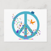 Friedenszeichen mit Regenbogenfarben Postkarte (Vorderseite)