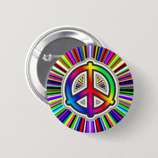 Friedenszeichen mit Supernova-Hintergrund Button (Vorne & Hinten)