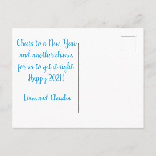 Friedenszeichen mit Taube glücklich Neues Jahr Postkarte (Rückseite)