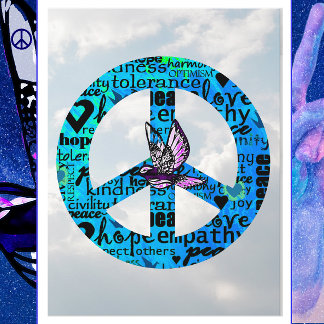 Friedenszeichen mit Taube glücklich Neues Jahr Postkarte