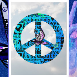 Friedenszeichen mit Taube glücklich Neues Jahr Postkarte