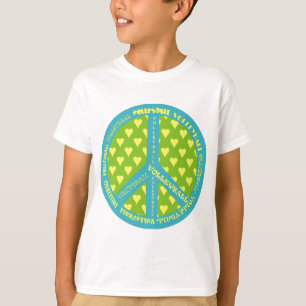 Friedenszeichen mit Volleyball im Rahmen T-Shirt