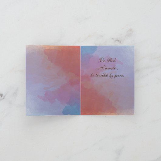 Friedenszeichen mit Wasserfarbe - klein Karte (Innenseite)