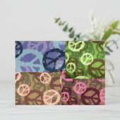 Friedenszeichen Mix-Einladung Einladung (Stehend Vorderseite)