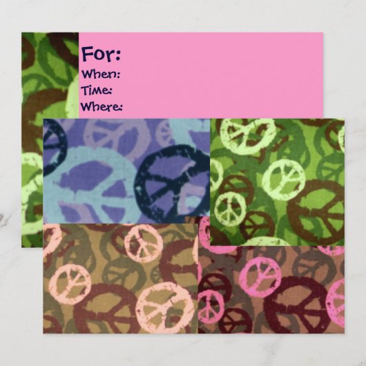 Friedenszeichen Mix-Einladung Einladung (Vorne/Hinten)