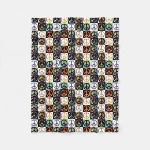 Friedenszeichen-Mosaik Fleecedecke
