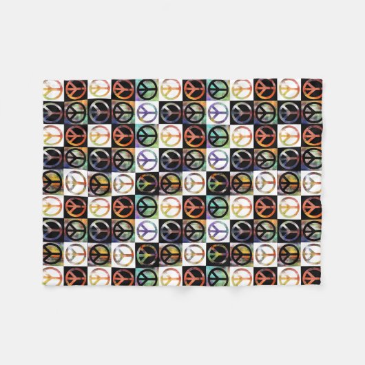 Friedenszeichen-Mosaik klein Fleecedecke (Vorderseite (Horizontal))