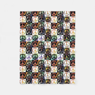 Friedenszeichen-Mosaik klein Fleecedecke