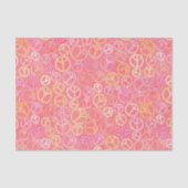 Friedenszeichen-Muster auf Rosa Seidenpapier (Vorderseite)