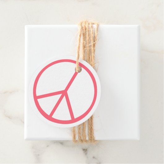 Friedenszeichen Orange Groovy Retro Spaß Geschenkanhänger (Beispiel)