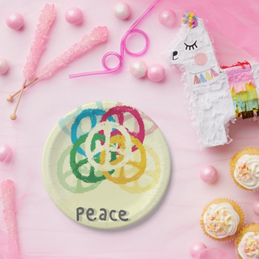 Friedenszeichen Pappteller (Party)