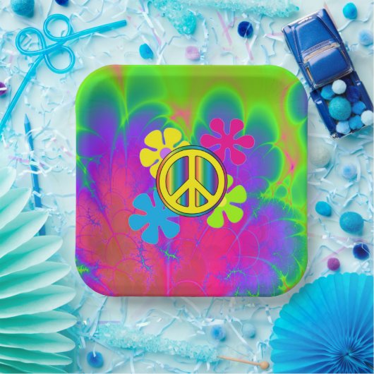 Friedenszeichen Pappteller (Party)