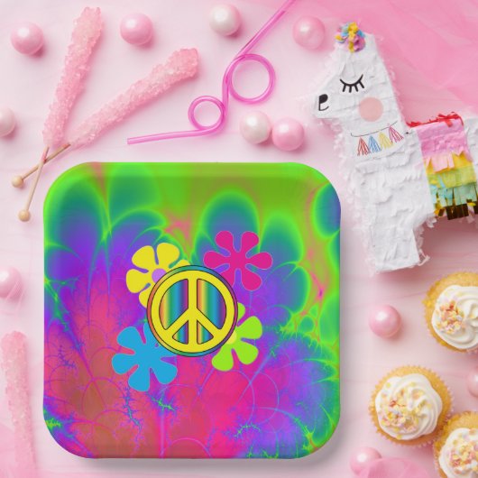 Friedenszeichen Pappteller (Party)