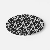 Friedenszeichen Pappteller (Schrägansicht)