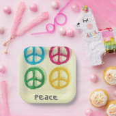 Friedenszeichen Pappteller (Party)