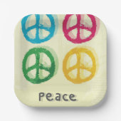 Friedenszeichen Pappteller (Vorderseite)