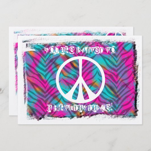 Friedenszeichen-Party Einladungen (Vorne/Hinten)