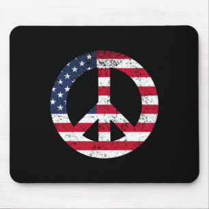 Friedenszeichen Patriotische USA-Flagge Frieden Un Mousepad