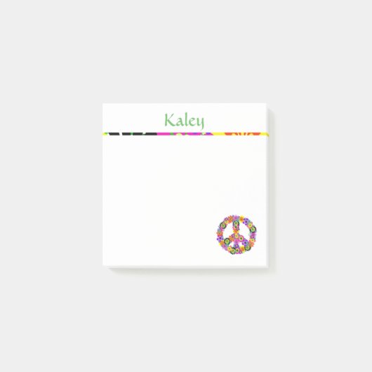 Friedenszeichen Personalisiert Post-it Klebezettel (Vorderseite)