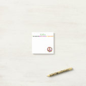 Friedenszeichen Personalisiert Post-it Klebezettel (Auf Schreibtisch)