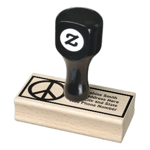 FRIEDENSzeichen Personalizable Gummi-Briefmarke Gummistempel