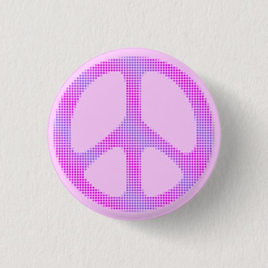 Friedenszeichen-Polkapunkt-Popkunst Button (Vorderseite)