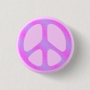 Friedenszeichen-Polkapunkt-Popkunst Button