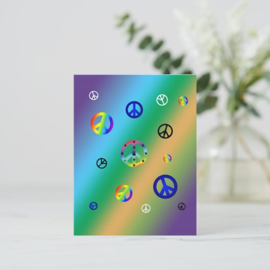 Friedenszeichen Postkarte (Stehend Vorderseite)