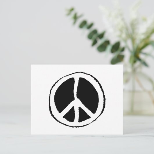 Friedenszeichen Postkarte (Stehend Vorderseite)