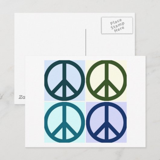 Friedenszeichen Postkarte (Vorne/Hinten)