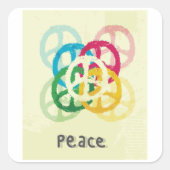 Friedenszeichen Quadratischer Aufkleber (Vorderseite)