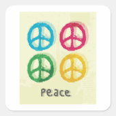 Friedenszeichen Quadratischer Aufkleber (Vorderseite)