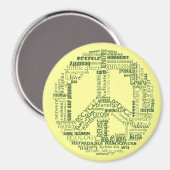Friedenszeichen recycle grün magnet (Vorderseite/Rückseite)