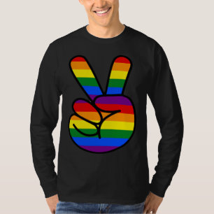 Friedenszeichen Regenbogen Hippie Liebe T-Shirt