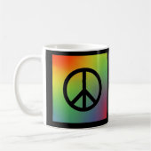 Friedenszeichen-Regenbogen Kaffeetasse (Links)