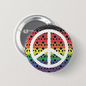 Friedenszeichen-Regenbogen mit großem Button (Vorne & Hinten)