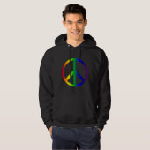 Friedenszeichen-Regenbogen-Shirt Hoodie (Vorne ganz)