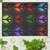 Friedenszeichen-Retro Hippy Liebe Geschirrtuch (Gefaltet)