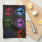 Friedenszeichen-Retro Hippy Liebe Geschirrtuch (Viertel Falte)