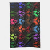 Friedenszeichen-Retro Hippy Liebe Geschirrtuch (Vertikal)