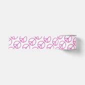 Friedenszeichen Rosa Groovy Farbige Fun Ripsband (Vorderseite)