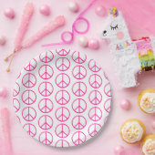 Friedenszeichen Rosa Modern Retro Groovy Pappteller (Party)