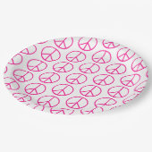 Friedenszeichen Rosa Modern Retro Groovy Pappteller (Schrägansicht)