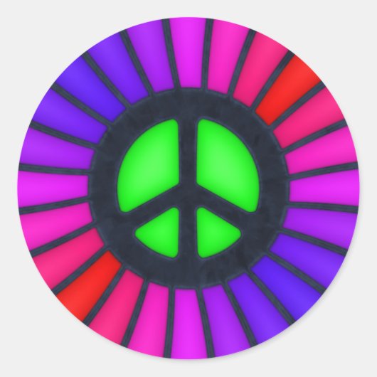 Friedenszeichen Runder Aufkleber (Vorderseite)
