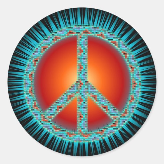 Friedenszeichen Runder Aufkleber (Vorderseite)