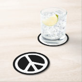 Friedenszeichen Runder Pappuntersetzer (Vor Ort)