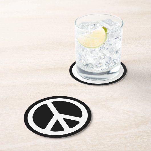 Friedenszeichen Runder Pappuntersetzer (Vor Ort)